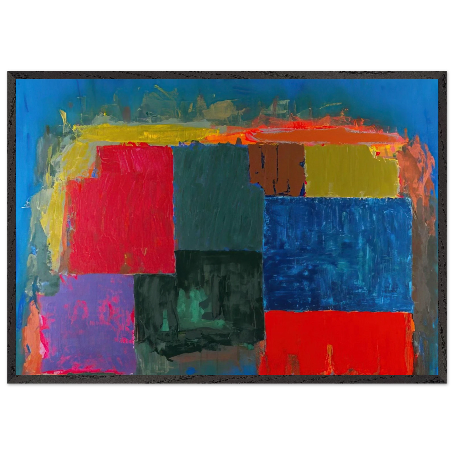 North Sound - 1979 - John Hoyland 70x100 cm / 28x40 inches Framed Art Print – Black Wooden Frame