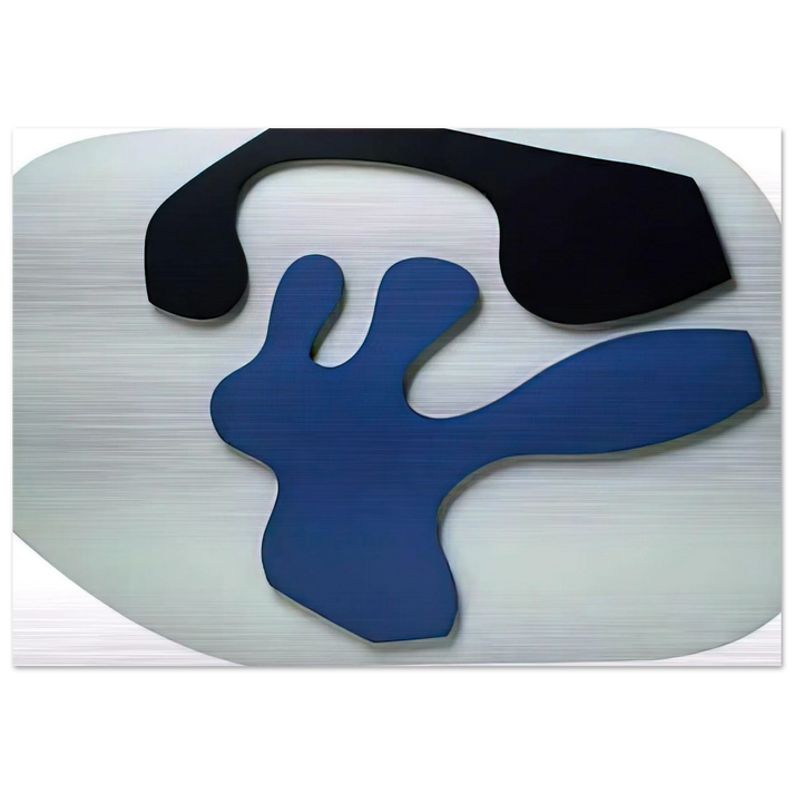 Overturned Blue Shoe With Two Heels Under a Black Vault - Jean Arp Brushed Aluminum Print - 70x100 cm / 28x40 inches | Jean Arp Aluminum Print | Jean Arp Prints