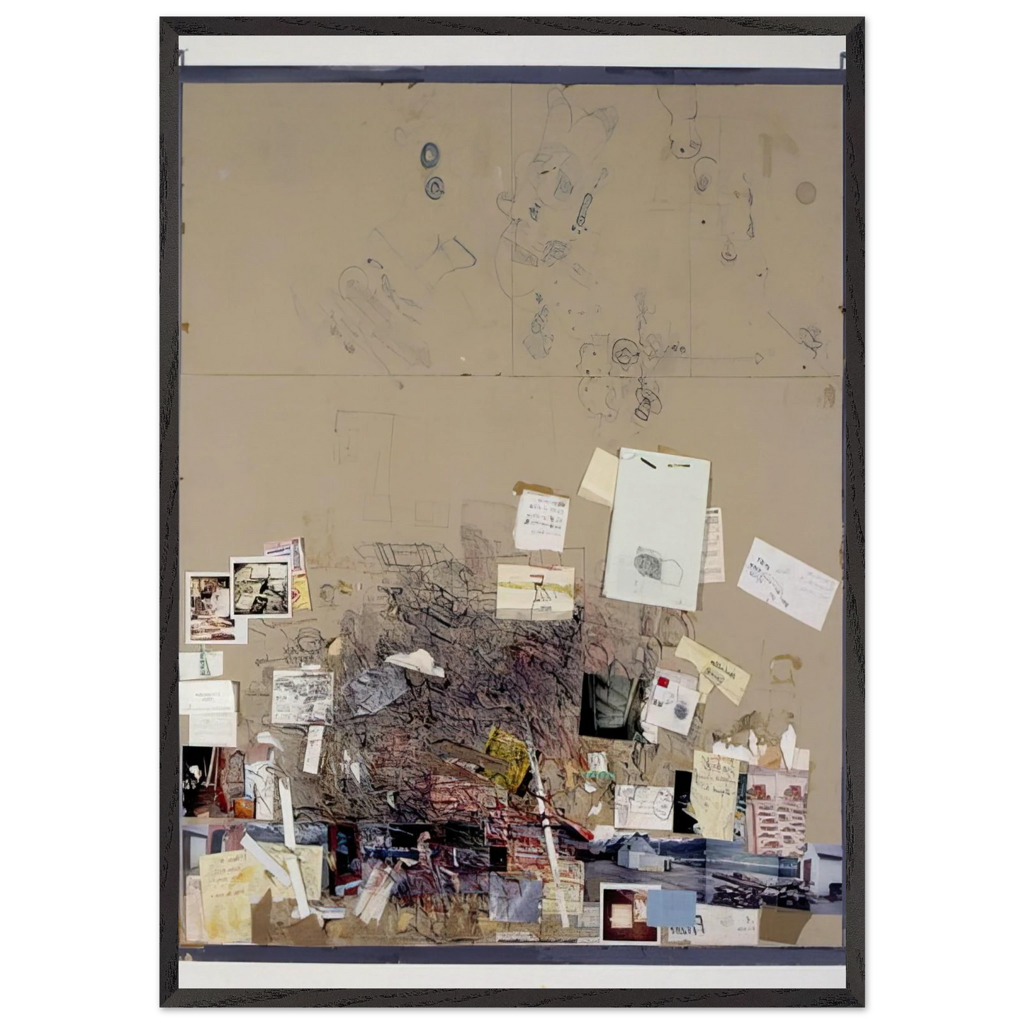Tischmatte Buro Hegenheimerstrasse Base - 1994 - Dieter Roth 70x100 cm / 28x40 inches Framed Art Print – Black Wooden Frame