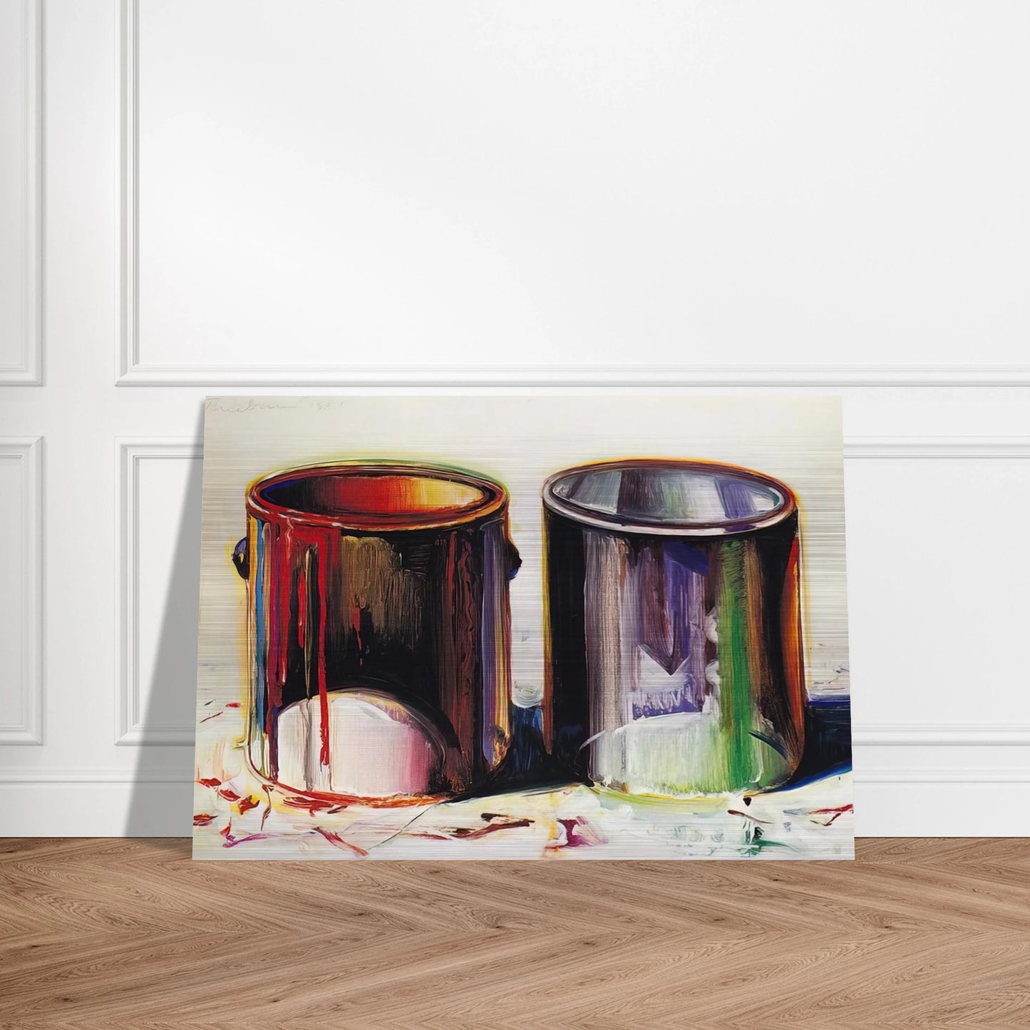 Two Paint Cans - 1987 - Wayne Thiebaud Brushed Aluminum Print - 70x100 cm / 28x40 inches | Wayne Thiebaud Aluminum Print | Wayne Thiebaud Prints