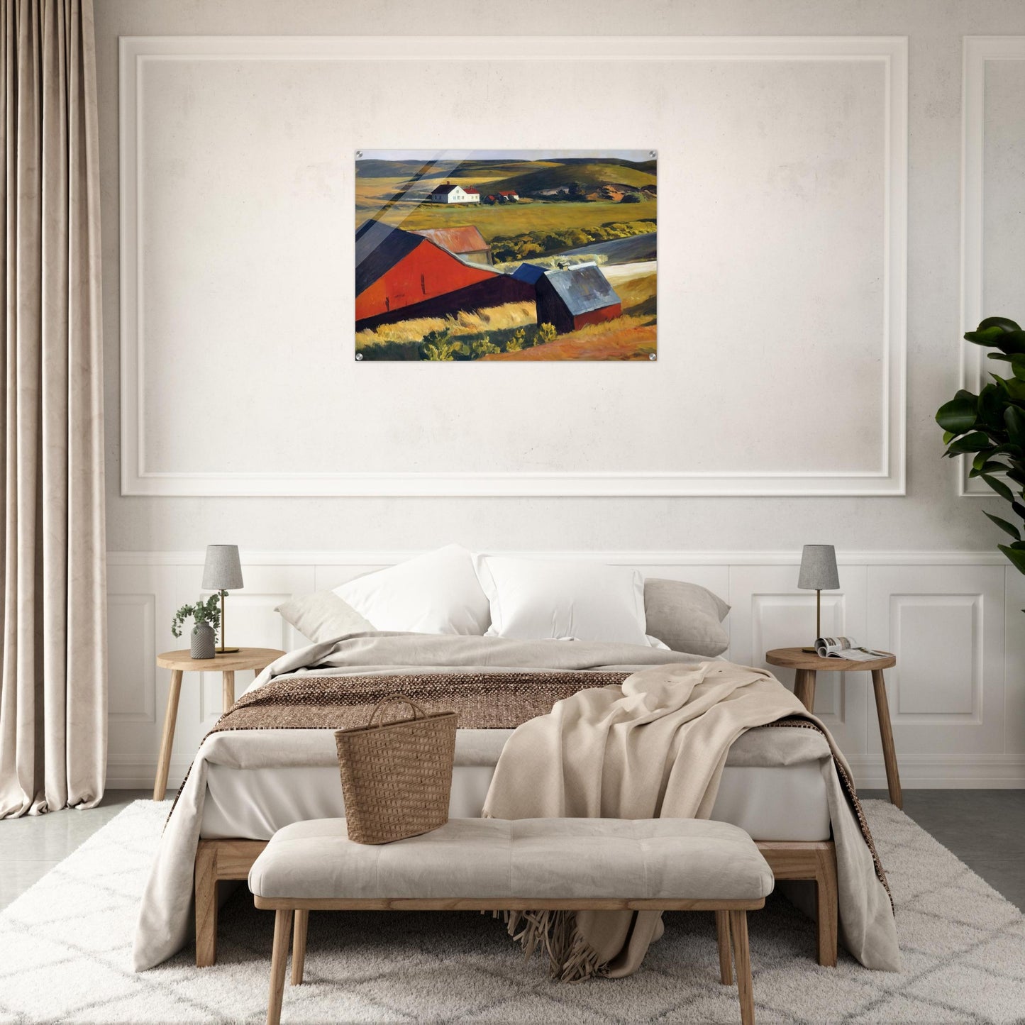 Cobbs Barns and Distant Houses - Edward Hopper Acrylic Print - 70x100 cm / 28x40″ inches