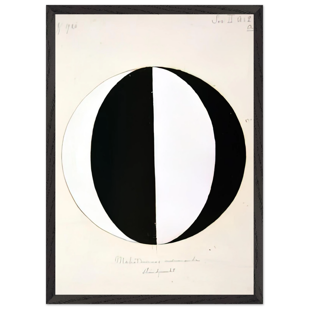 Hilma af Klint - THE MAHATMAS PRESENT STANDING POINT SERIES II NO 2A 1920 Wall art - 70x100 cm / 28x40 inches - Premium Wooden Framed Poster With Fine Art Paper-canvas - Wood frame