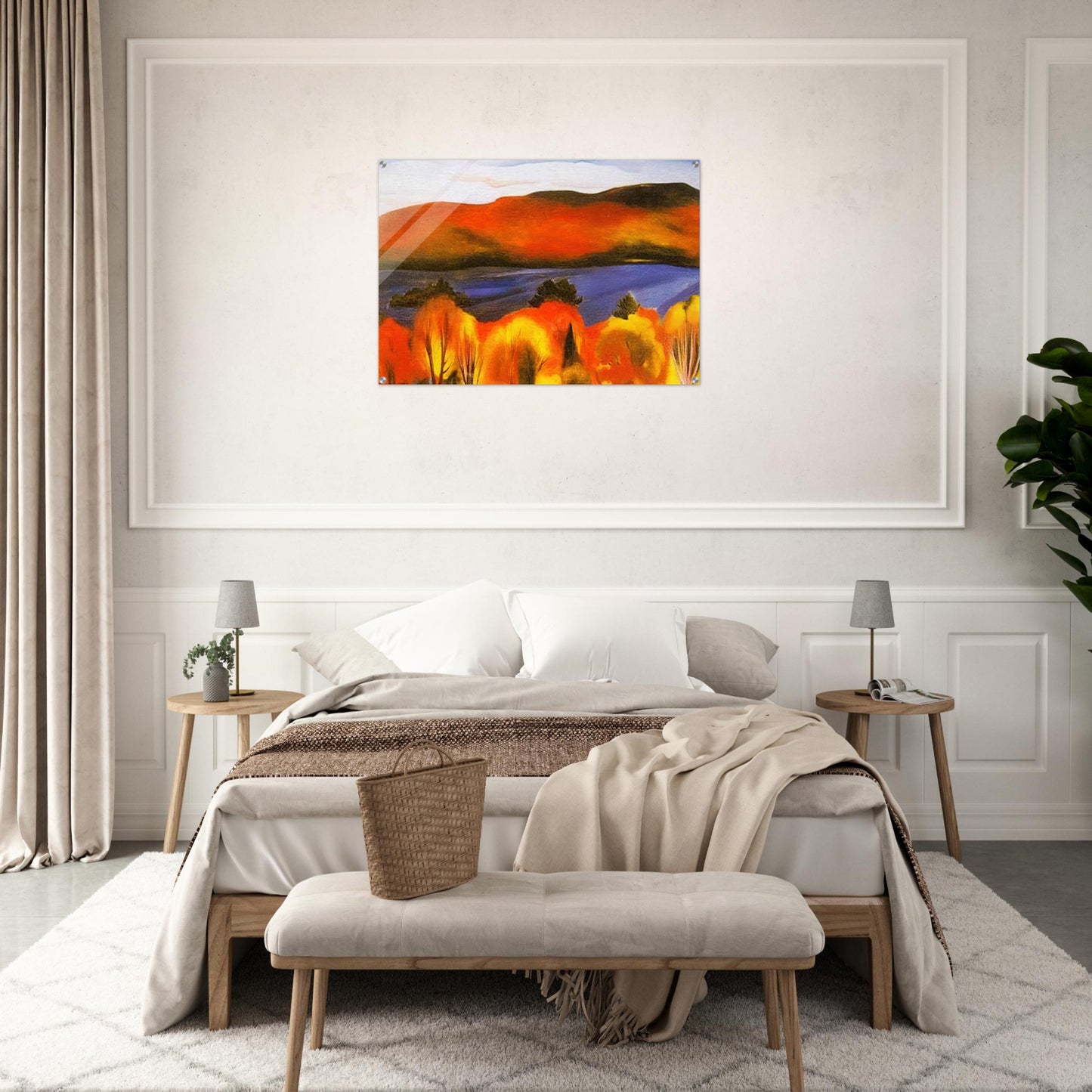 Lake George, Autumn - Georgia O'Keeffe Acrylic Print - 70x100 cm / 28x40″ inches