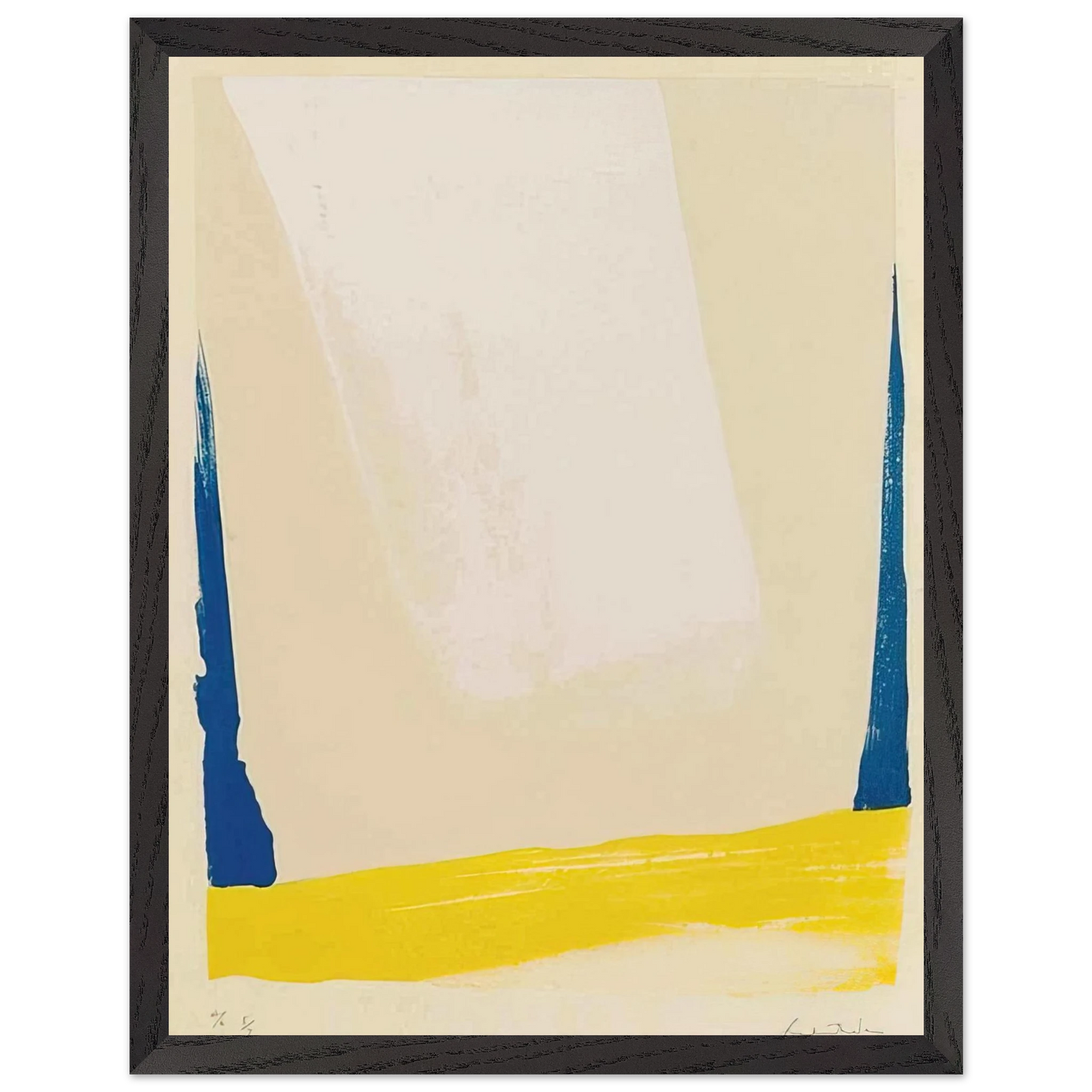 Helen Frankenthaler - White Portal - 1967 Wall art - 28x43  cm / XL (11x17 inches) - Premium Wooden Framed Poster With Fine Art Paper-canvas - White frame