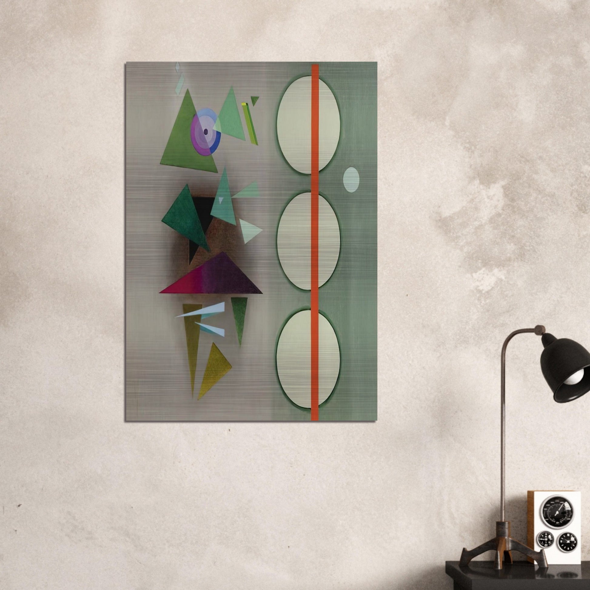 RED STAFF 1937 - Rudolf Bauer Brushed Aluminum Print - 70x100 cm / 28x40 inches | Rudolf Bauer Aluminum Print | Rudolf Bauer Prints