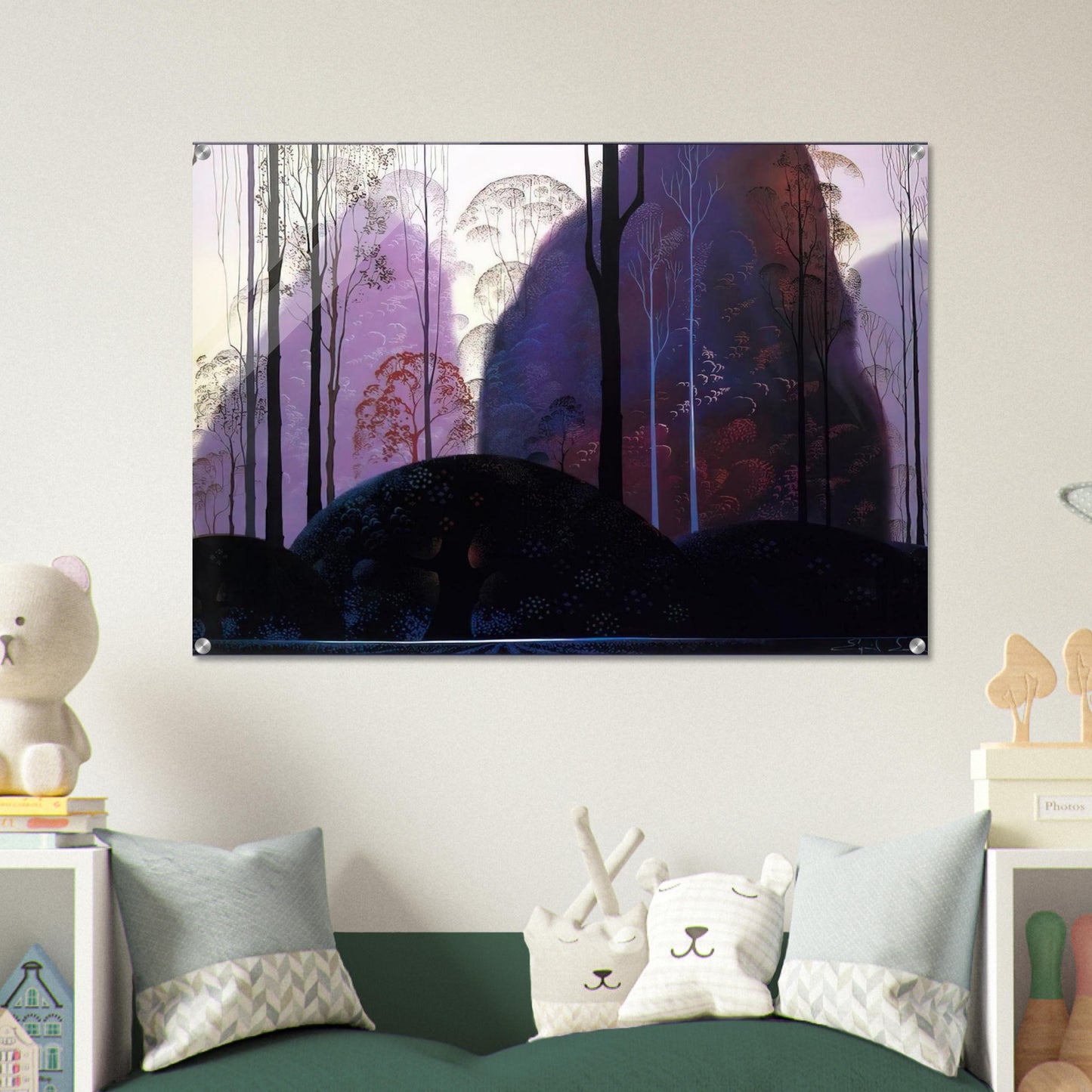 Mauve Redand Purple - Eyvind Earle Acrylic Print - 70x100 cm / 28x40″ inches
