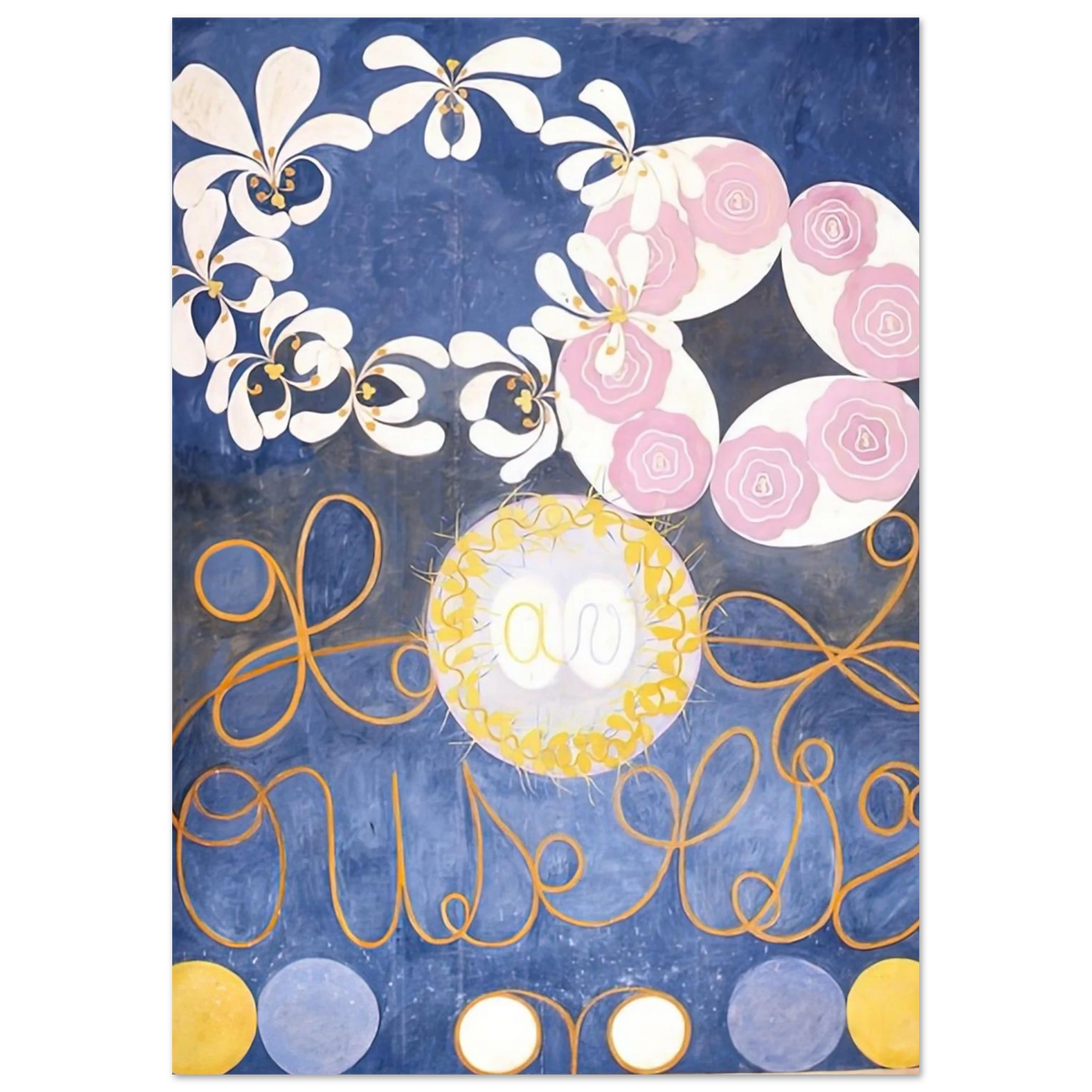 Hilma af Klint - THE TEN LARGEST 1907 Wall art - 20x25 cm / 8x10 inches - Premium Wooden Framed Poster With Fine Art Paper - Wood frame