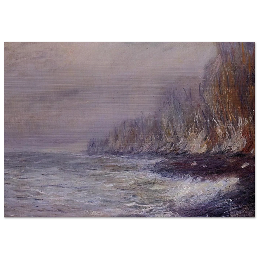 The Effect of Fog near Dieppe - claude monet Brushed Aluminum Print - 70x100 cm / 28x40 inches | claude monet Aluminum Print | claude monet Prints