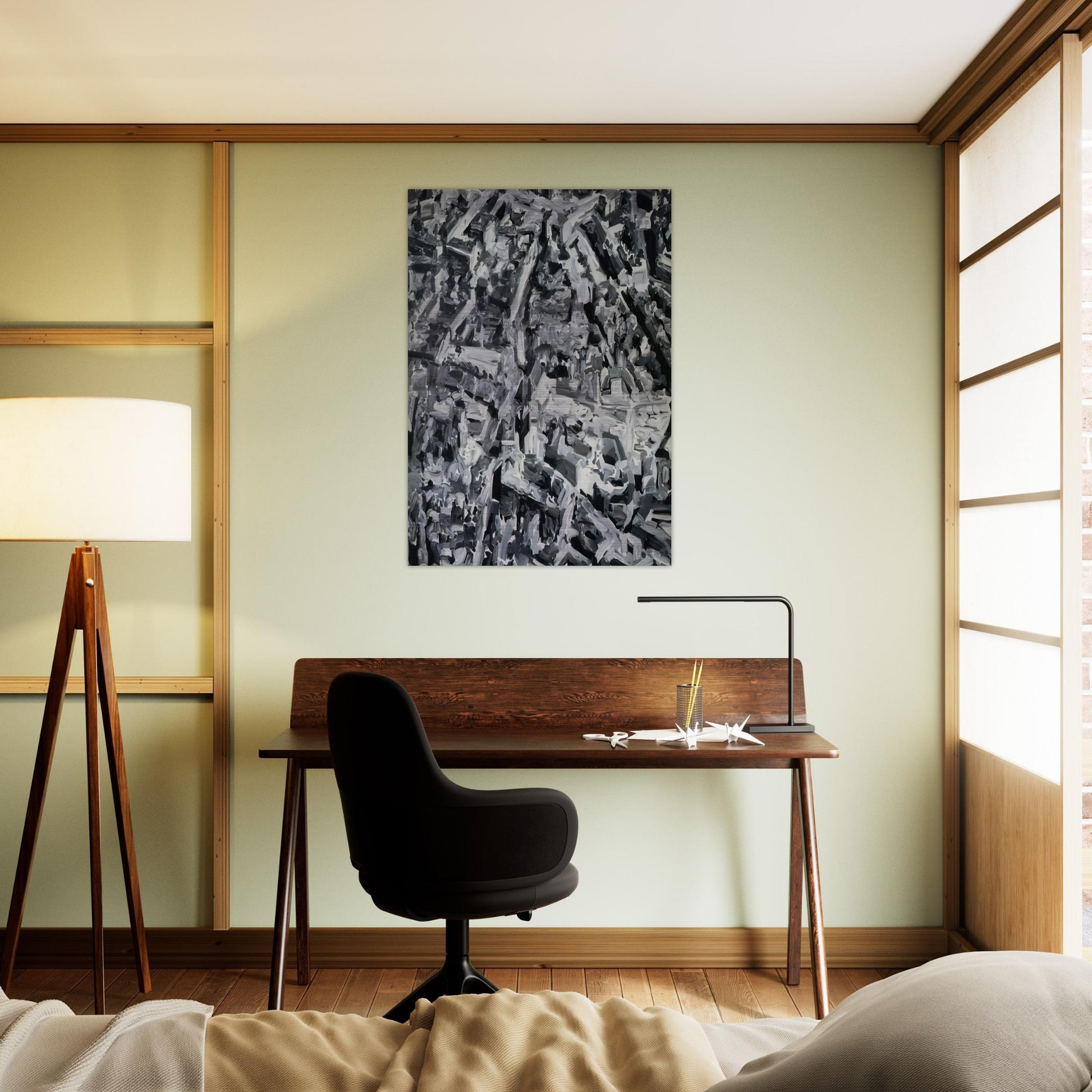 TOWNSCAPE F 1968 - Gerhard Richter Brushed Aluminum Print - 70x100 cm / 28x40 inches | Gerhard Richter Aluminum Print | Gerhard Richter Prints