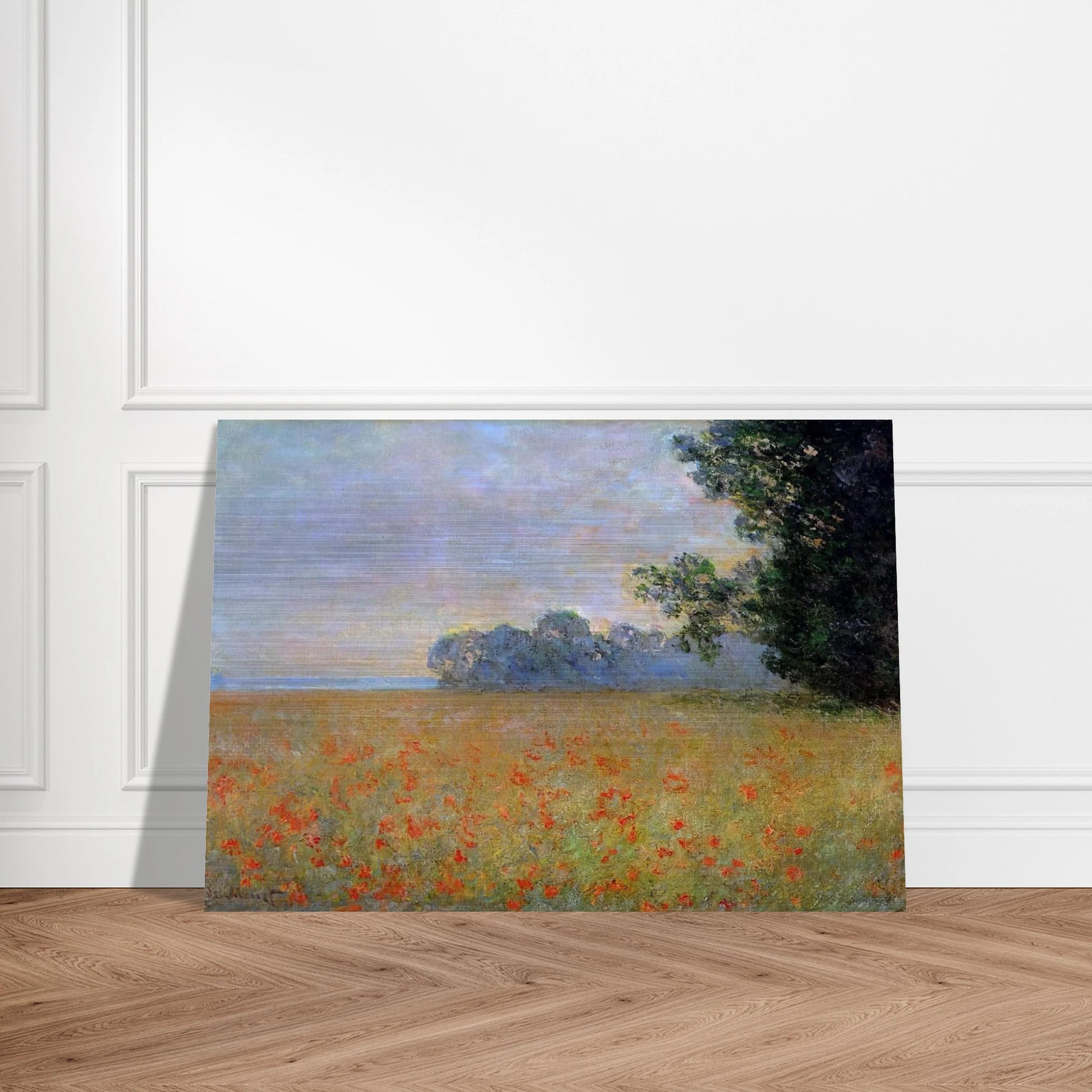 Oat and Poppy Field - claude monet Brushed Aluminum Print - 70x100 cm / 28x40 inches | claude monet Aluminum Print | claude monet Prints