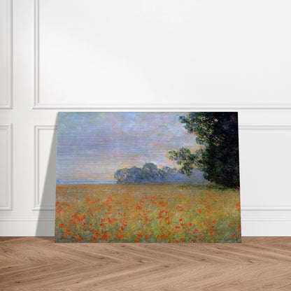 Oat and Poppy Field - claude monet Brushed Aluminum Print - 70x100 cm / 28x40 inches | claude monet Aluminum Print | claude monet Prints
