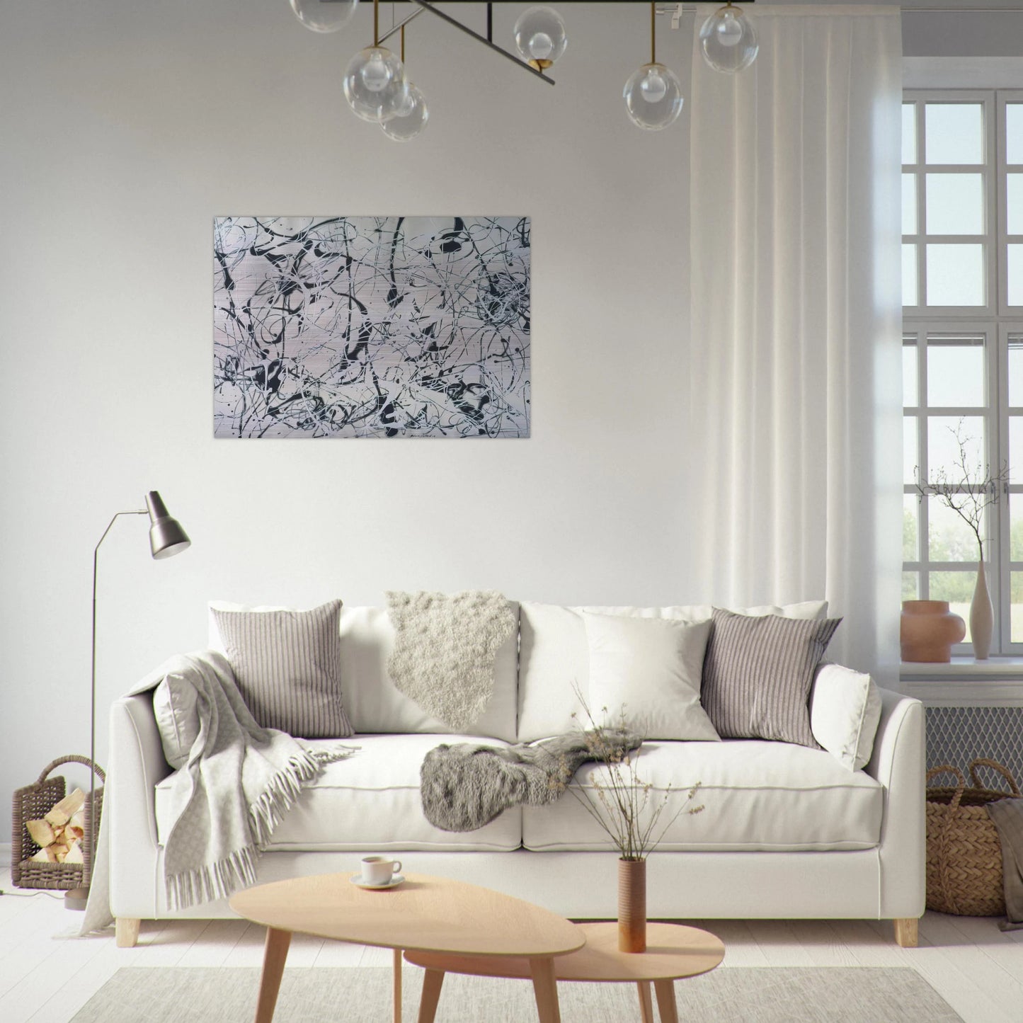 NUMBER 23 - Jackson Pollock Brushed Aluminum Print - 70x100 cm / 28x40 inches | Jackson Pollock Aluminum Print | Jackson Pollock Prints