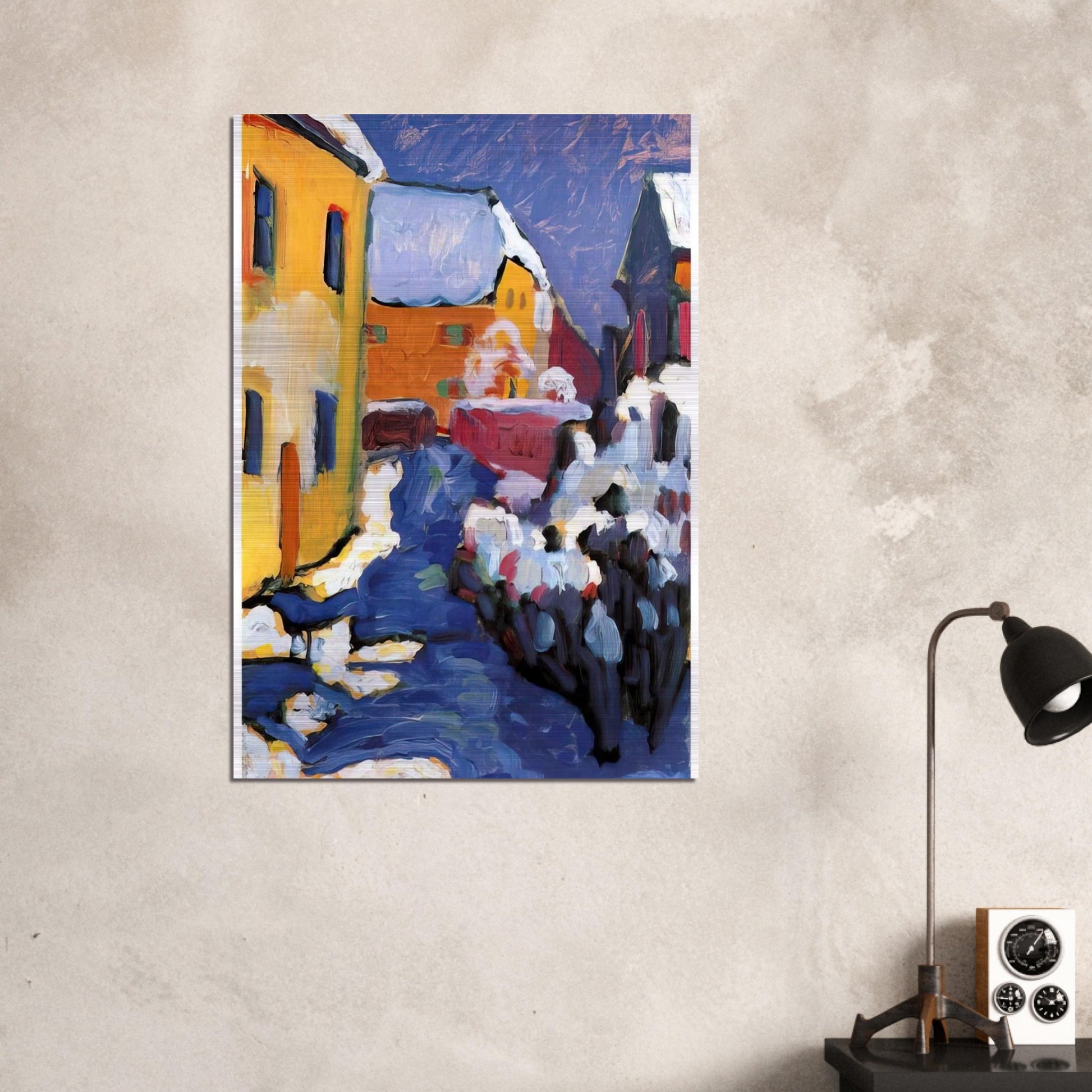 CEMETERY AND VICARAGE IN KOCHEL 1909 - Wassily Kandinsky Brushed Aluminum Print - 70x100 cm / 28x40 inches | Wassily Kandinsky Aluminum Print | Wassily Kandinsky Prints