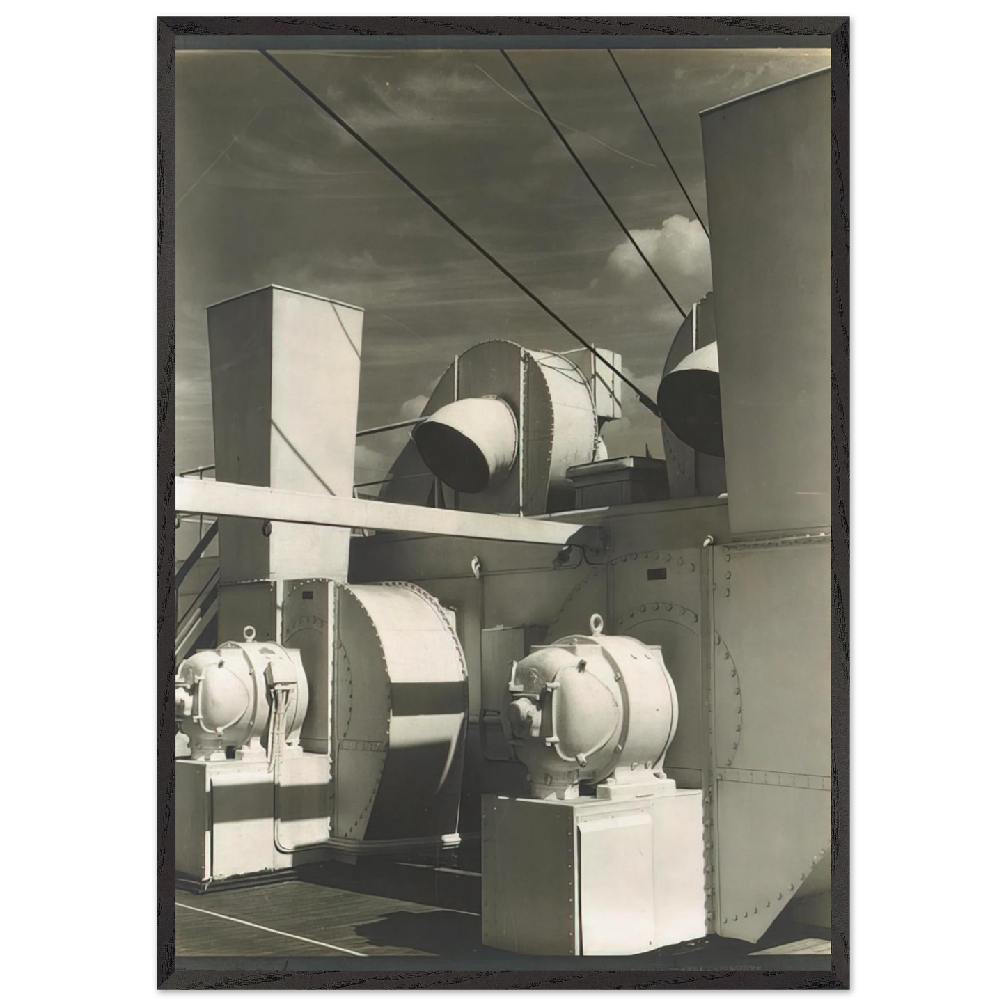 Upper Deck - 1928 - Charles Sheeler 70x100 cm / 28x40 inches Framed Art Print – Black Wooden Frame