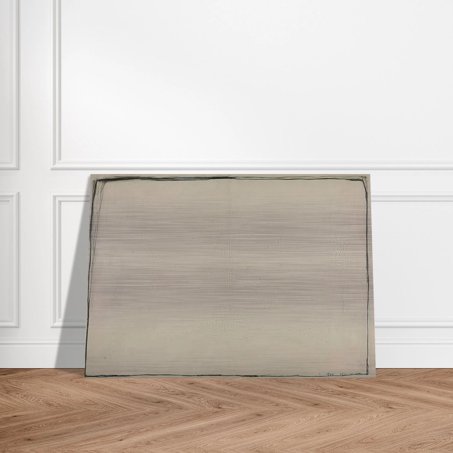 Drawing 24.4.60 - 1960 - Bob Law Brushed Aluminum Print - 70x100 cm / 28x40 inches | Bob Law Aluminum Print | Bob Law Prints