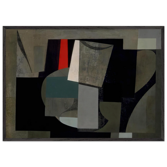 1934-6 painting - still life - 1936 - Ben Nicholson 70x100 cm / 28x40 inches Framed Art Print – Black Wooden Frame