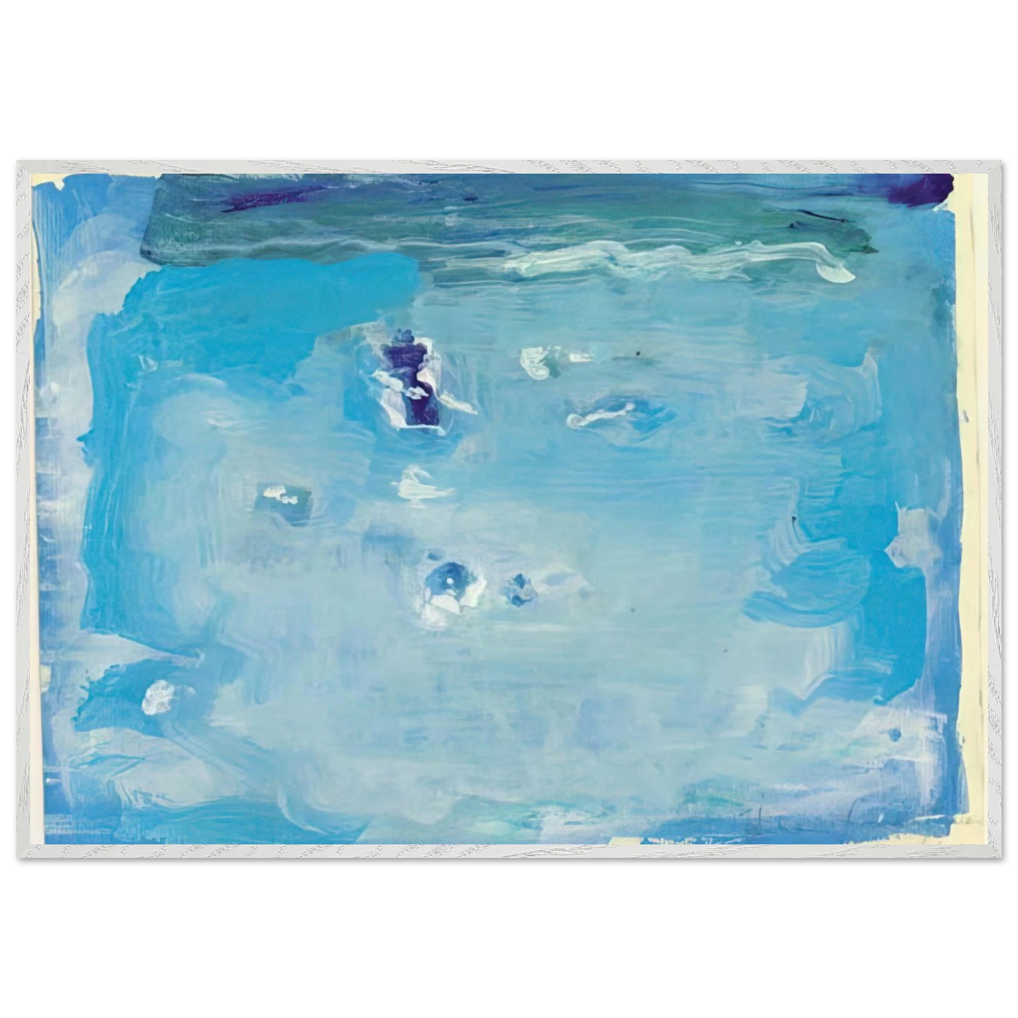 Helen Frankenthaler - Untitled - Color Field Painting, Lyrical Abstraction Wall art - 30x40 cm / 12x16 inches - Premium Wooden Framed Poster With Fine Art Paper-canvas - White frame