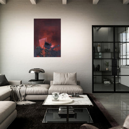 SIN T TULO ABSTRACCI N EN ROSO Y NEGRO - Luis Feito Brushed Aluminum Print - 70x100 cm / 28x40 inches | Luis Feito Aluminum Print | Luis Feito Prints