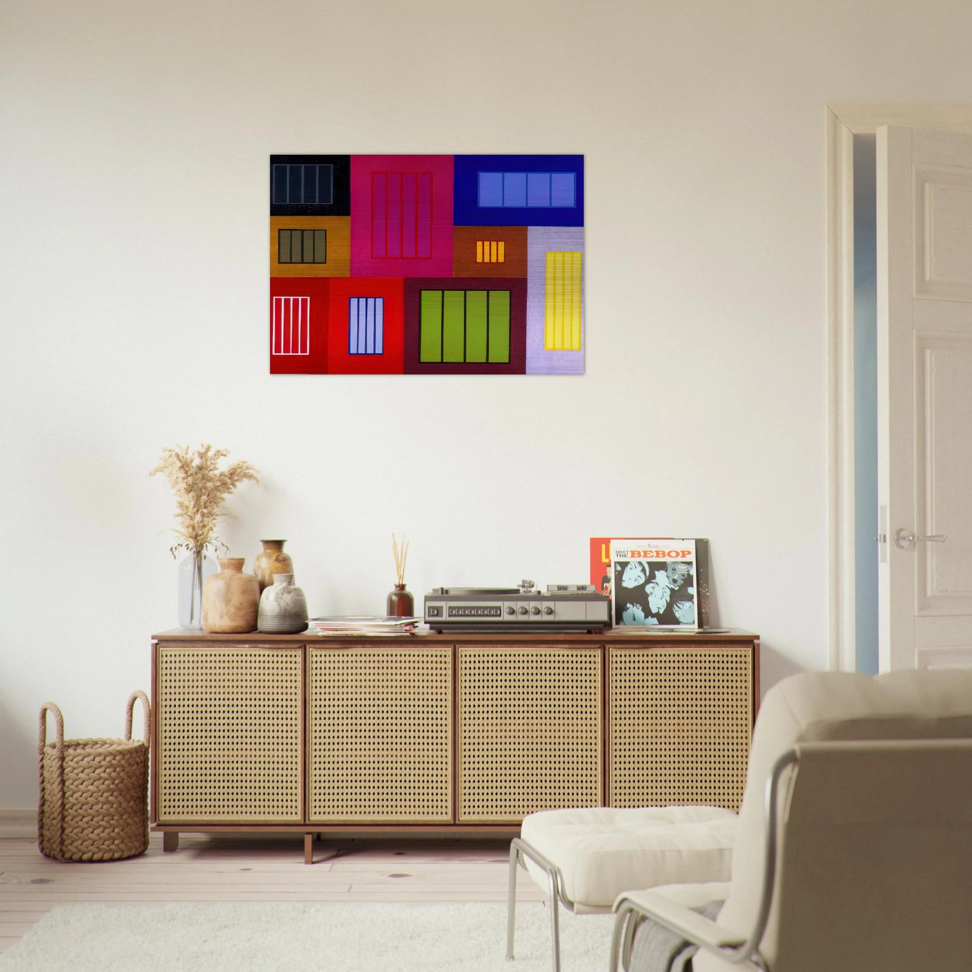 The Time Machine - 2002 - Peter Halley Brushed Aluminum Print - 70x100 cm / 28x40 inches | Peter Halley Aluminum Print | Peter Halley Prints