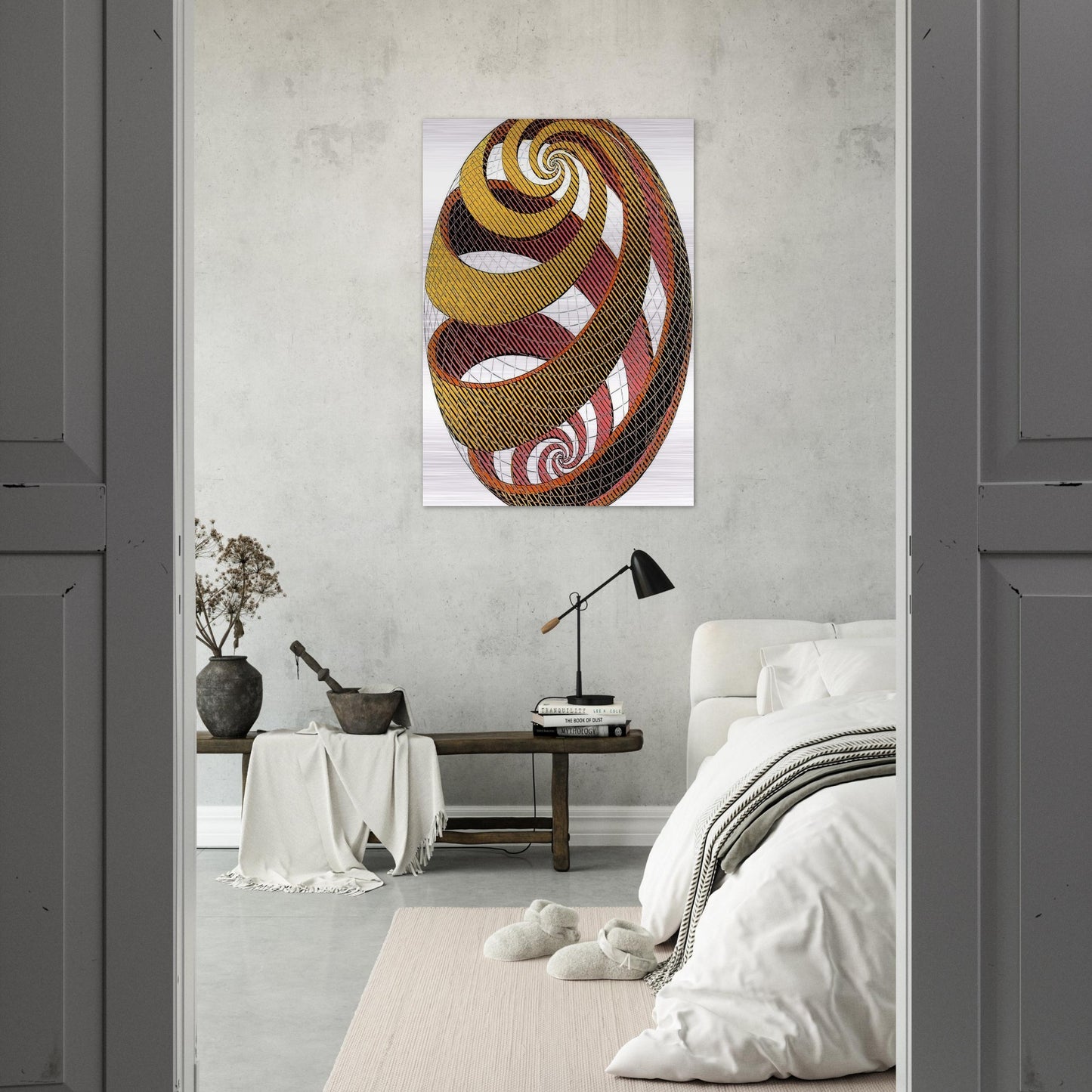 SPHERE SPIRALS - MC Escher Brushed Aluminum Print - 70x100 cm / 28x40 inches | MC Escher Aluminum Print | MC Escher Prints