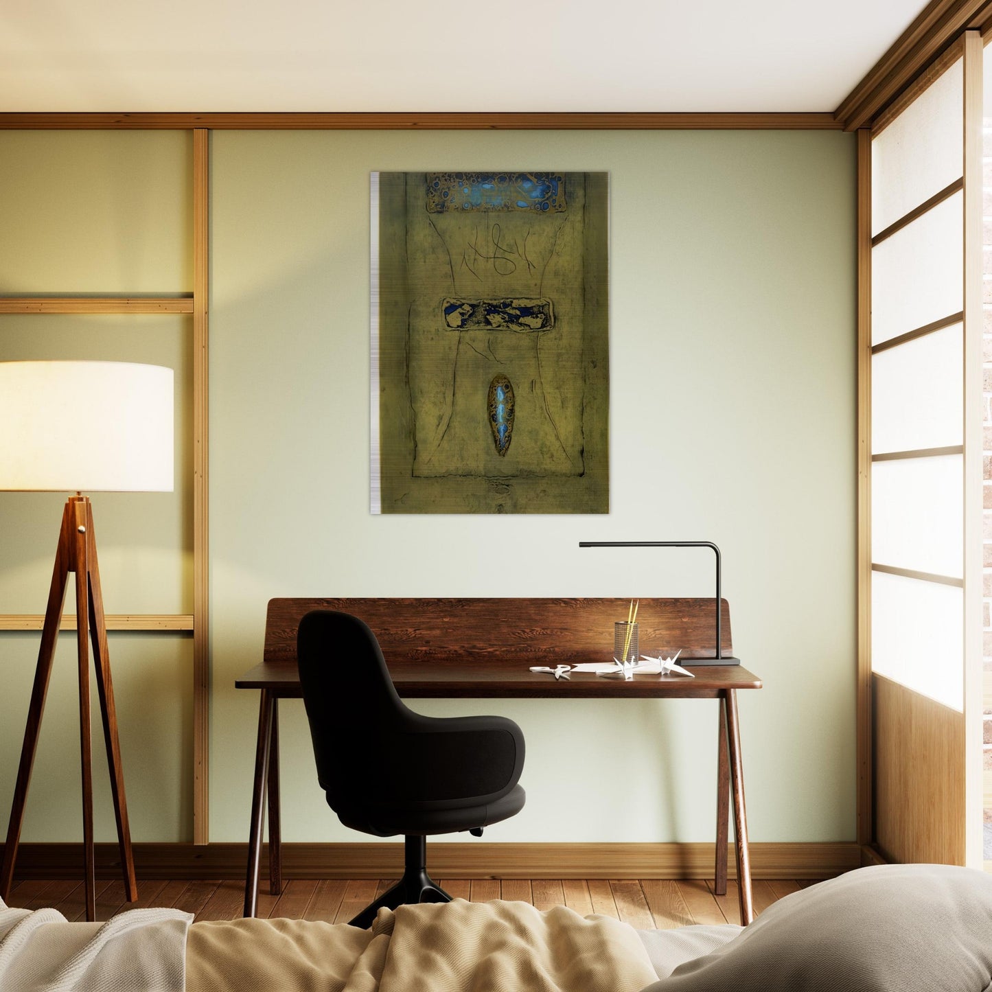 Mr. Delo's Yellow Wall - 1970 - Hiroyuki Tajima Brushed Aluminum Print - 70x100 cm / 28x40 inches | Hiroyuki Tajima Aluminum Print | Hiroyuki Tajima Prints