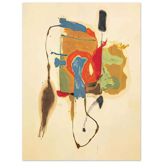 Helen Frankenthaler - Blue Form in a Scene, 1961- Wall Art - 21x29.7 cm / 8x12" - Fine Art Poster-canvas - -