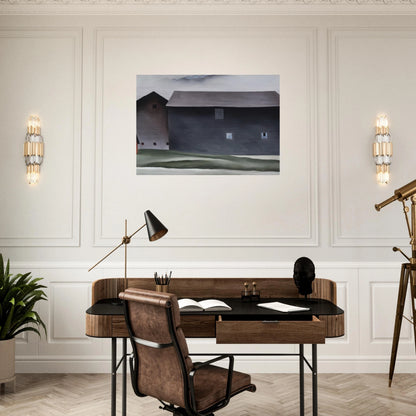 Lake George Barns - Georgia O'Keeffe Brushed Aluminum Print - 70x100 cm / 28x40 inches | Georgia O'Keeffe Aluminum Print | Georgia O'Keeffe Prints