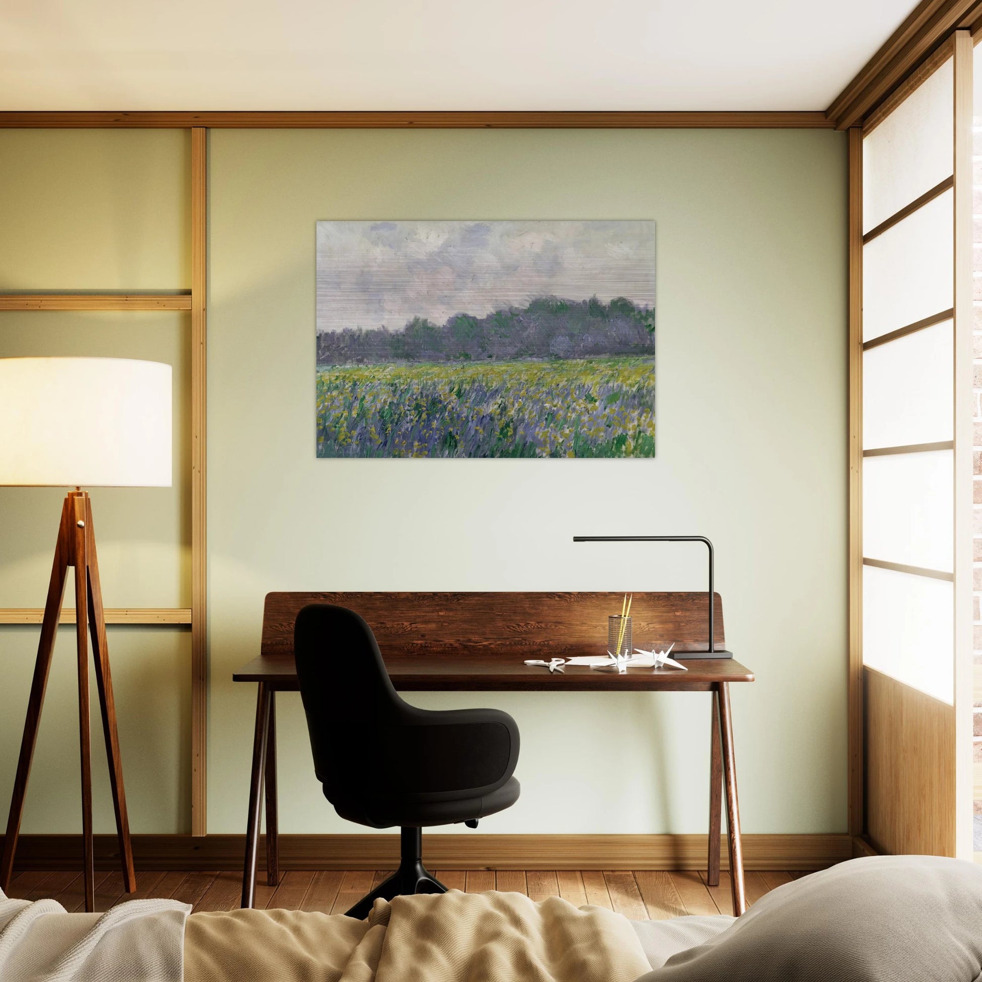 Field of Yellow Irises at Giverny - claude monet Brushed Aluminum Print - 70x100 cm / 28x40 inches | claude monet Aluminum Print | claude monet Prints