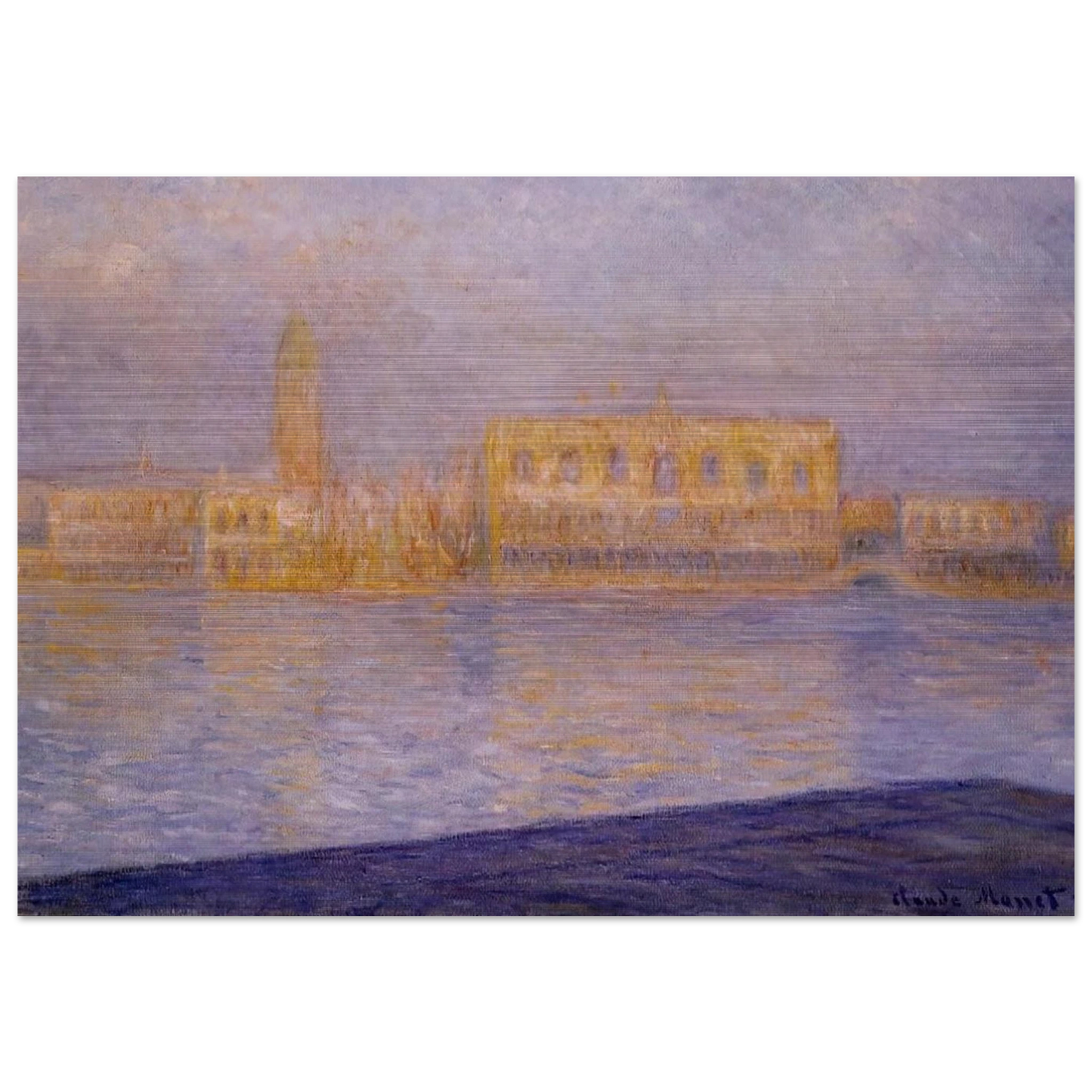 The Doges' Palace Seen from San Giorgio Maggiore 2 - claude monet Brushed Aluminum Print - 70x100 cm / 28x40 inches | claude monet Aluminum Print | claude monet Prints