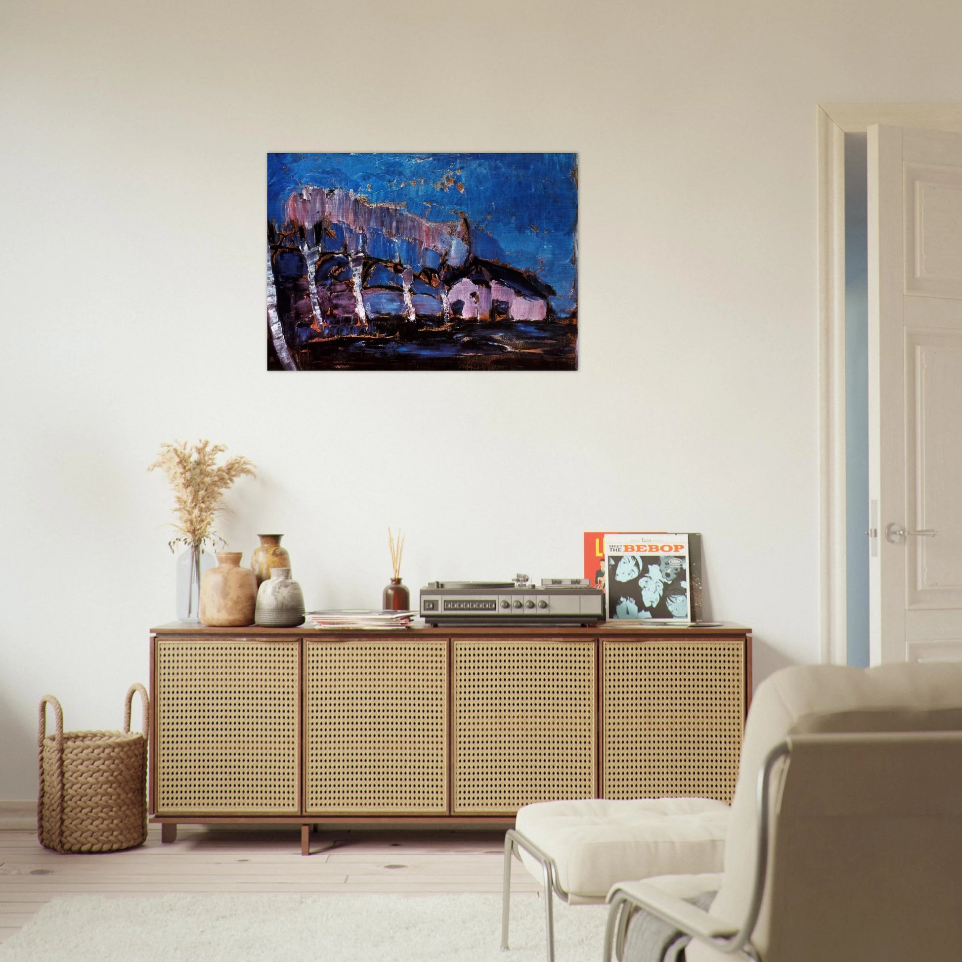 Evening landscape - Piet Mondrian Brushed Aluminum Print - 70x100 cm / 28x40 inches | Piet Mondrian Aluminum Print | Piet Mondrian Prints