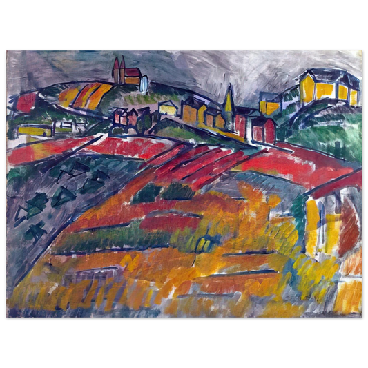 Raoul Dufy - LANDSCAPE WITH RED AND YELLOW  75x100 cm / 30x40inches Fine Art Poster