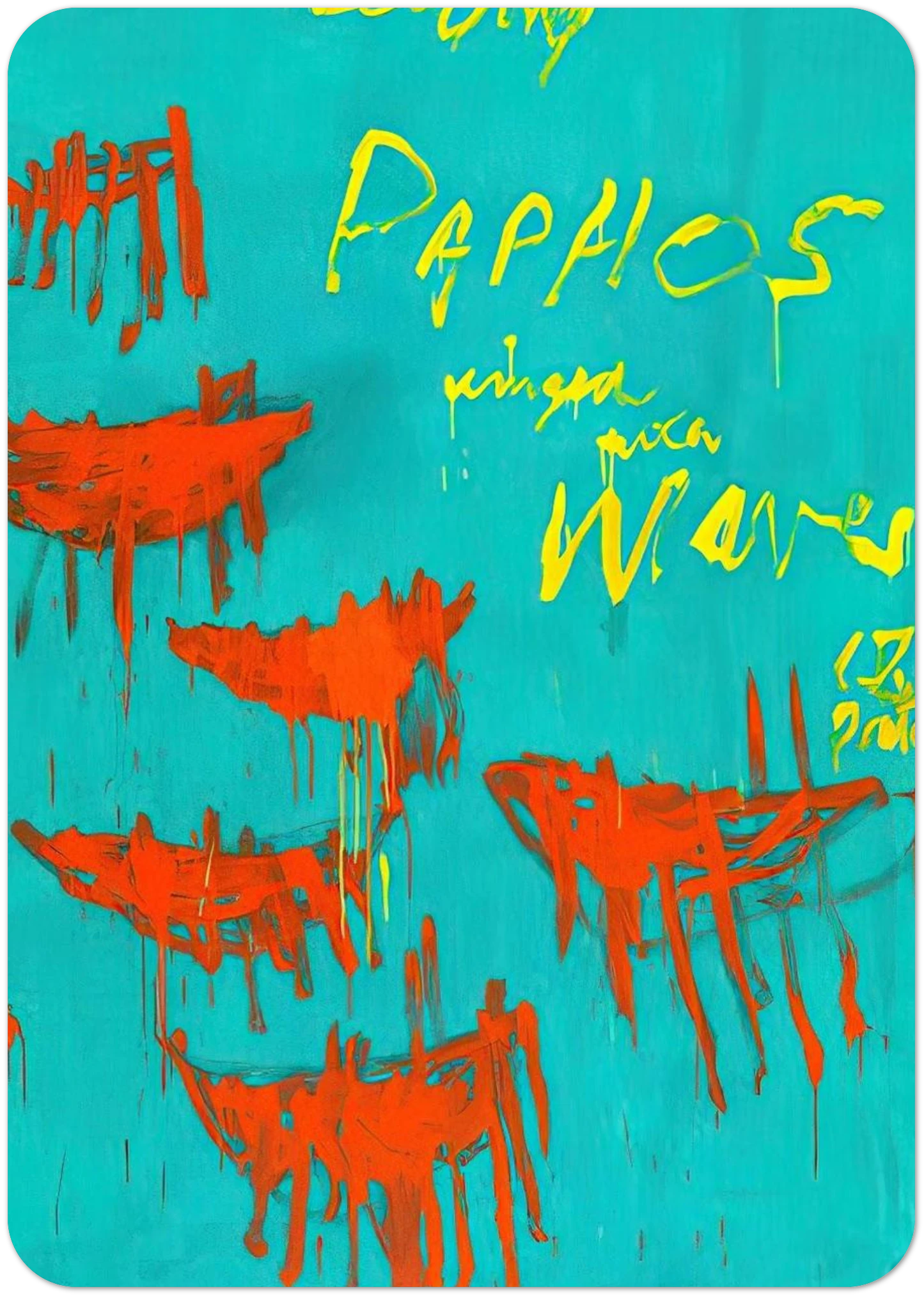 Leaving Paphos Ringed With Waves V By Cy Twombly Pack of 10 Post Cards | Cy Twombly Post Cards | A6 (10.5 x 14.8 cm) - 4.1 x 5.8 inches