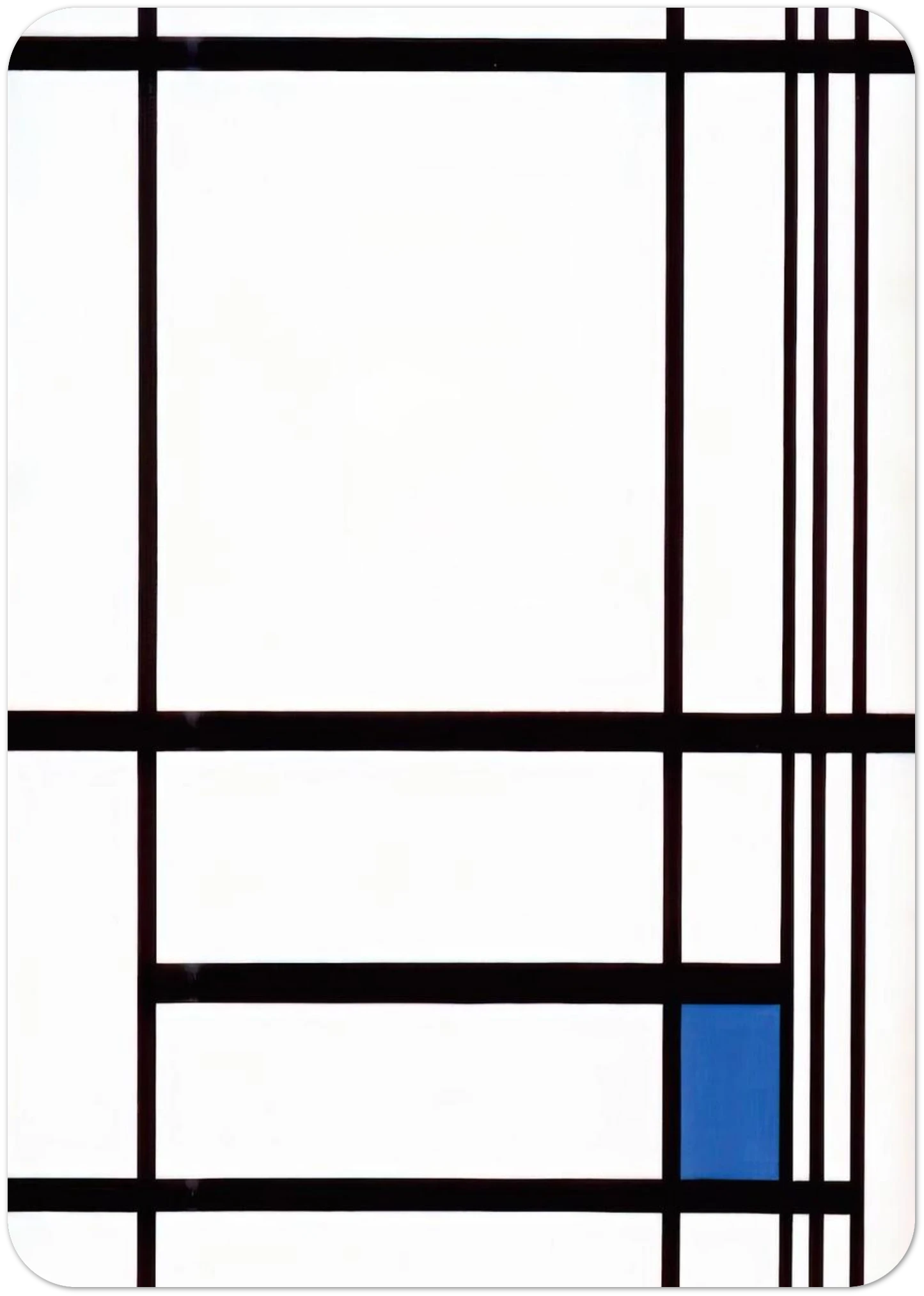 Composition with Blue By Piet Mondrian Pack of 10 Post Cards | Piet Mondrian Post Cards | A6 (10.5 x 14.8 cm) - 4.1 x 5.8 inches
