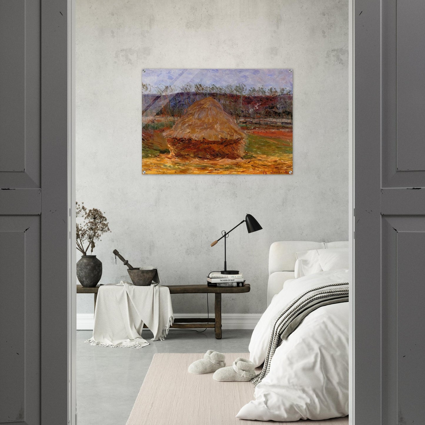 Grainstack at Giverny - claude monet Acrylic Print - 70x100 cm / 28x40″ inches