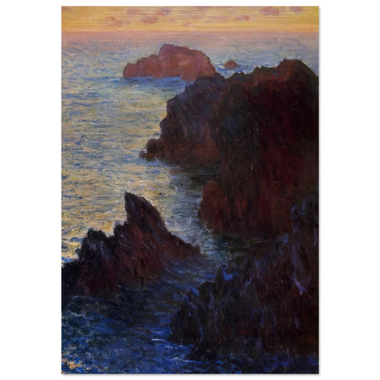 Rocky Point at Port-Goulphar - claude monet Brushed Aluminum Print - 70x100 cm / 28x40 inches | claude monet Aluminum Print | claude monet Prints