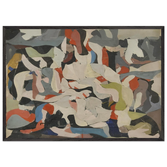 Untitled - Abstract Expressionism N1 - Robert Goodnough 70x100 cm / 28x40 inches Framed Art Print – Black Wooden Frame