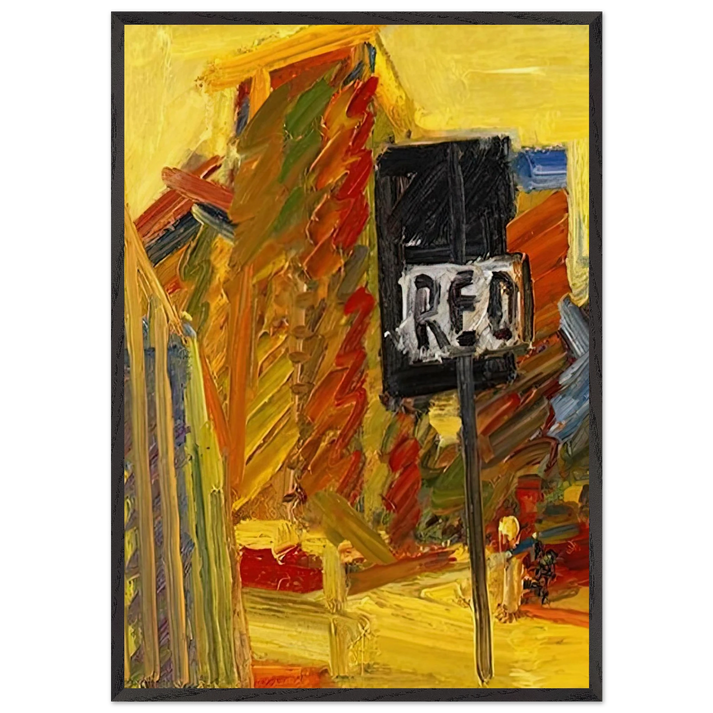 TOWER BLOCKS - Frank Auerbach 70x100 cm / 28x40 inches Framed Art Print – Black Wooden Frame