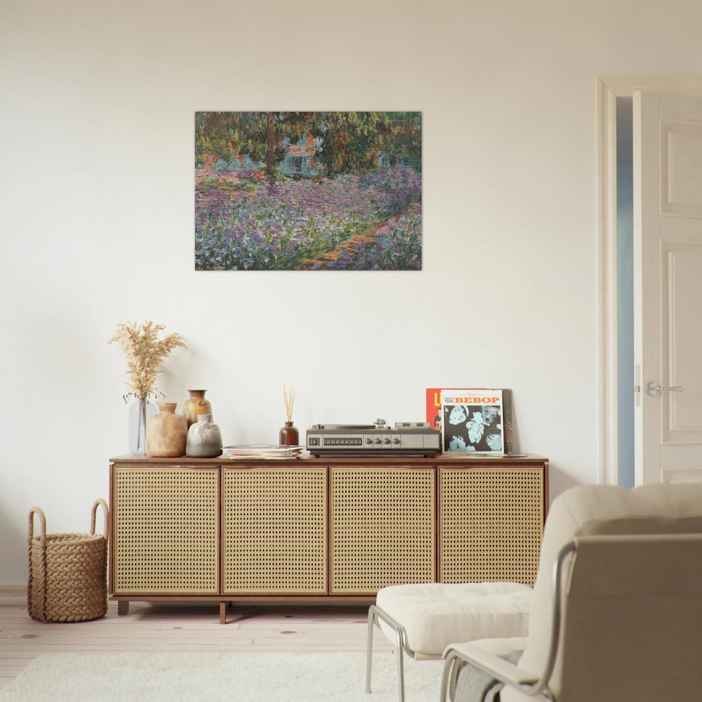 The Artist's Garden at Giverny - claude monet Brushed Aluminum Print - 70x100 cm / 28x40 inches | claude monet Aluminum Print | claude monet Prints
