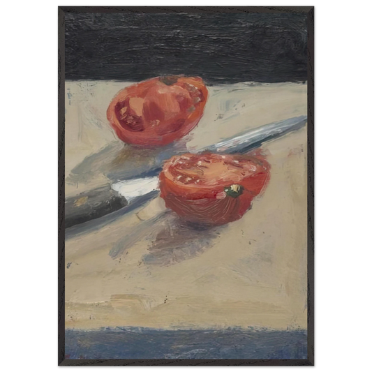Knife  Tomato I - Richard Diebenkorn 70x100 cm / 28x40 inches Framed Art Print – Black Wooden Frame