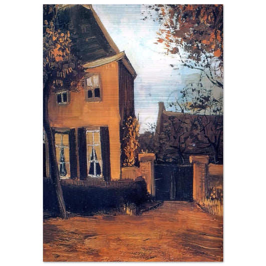 The Vicarage at Nuenen - Vincent van Gogh Brushed Aluminum Print - 70x100 cm / 28x40 inches | Vincent van Gogh Aluminum Print | Vincent van Gogh Prints