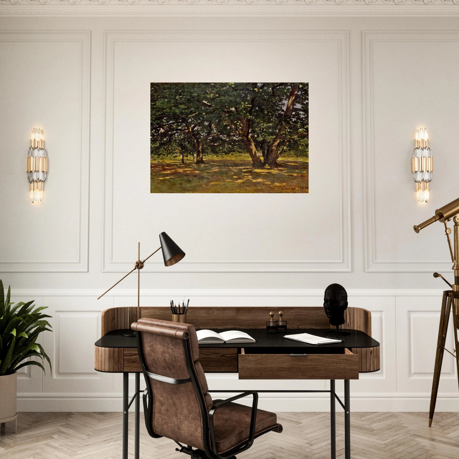 Fontainebleau Forest - claude monet Brushed Aluminum Print - 70x100 cm / 28x40 inches | claude monet Aluminum Print | claude monet Prints
