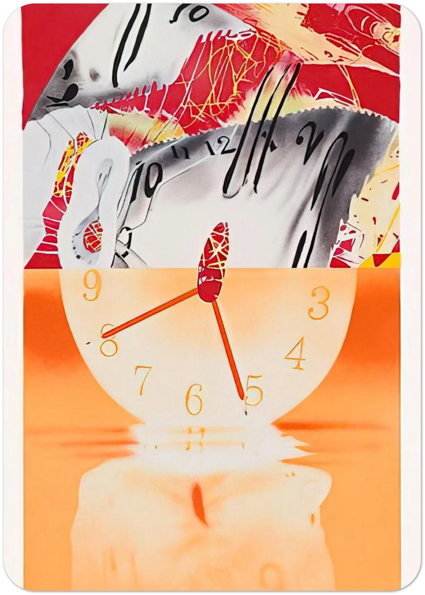 Hole in the Center of the Clock By James Rosenquist Pack of 10 Post Cards | James Rosenquist Post Cards | A6 (10.5 x 14.8 cm) - 4.1 x 5.8 inches