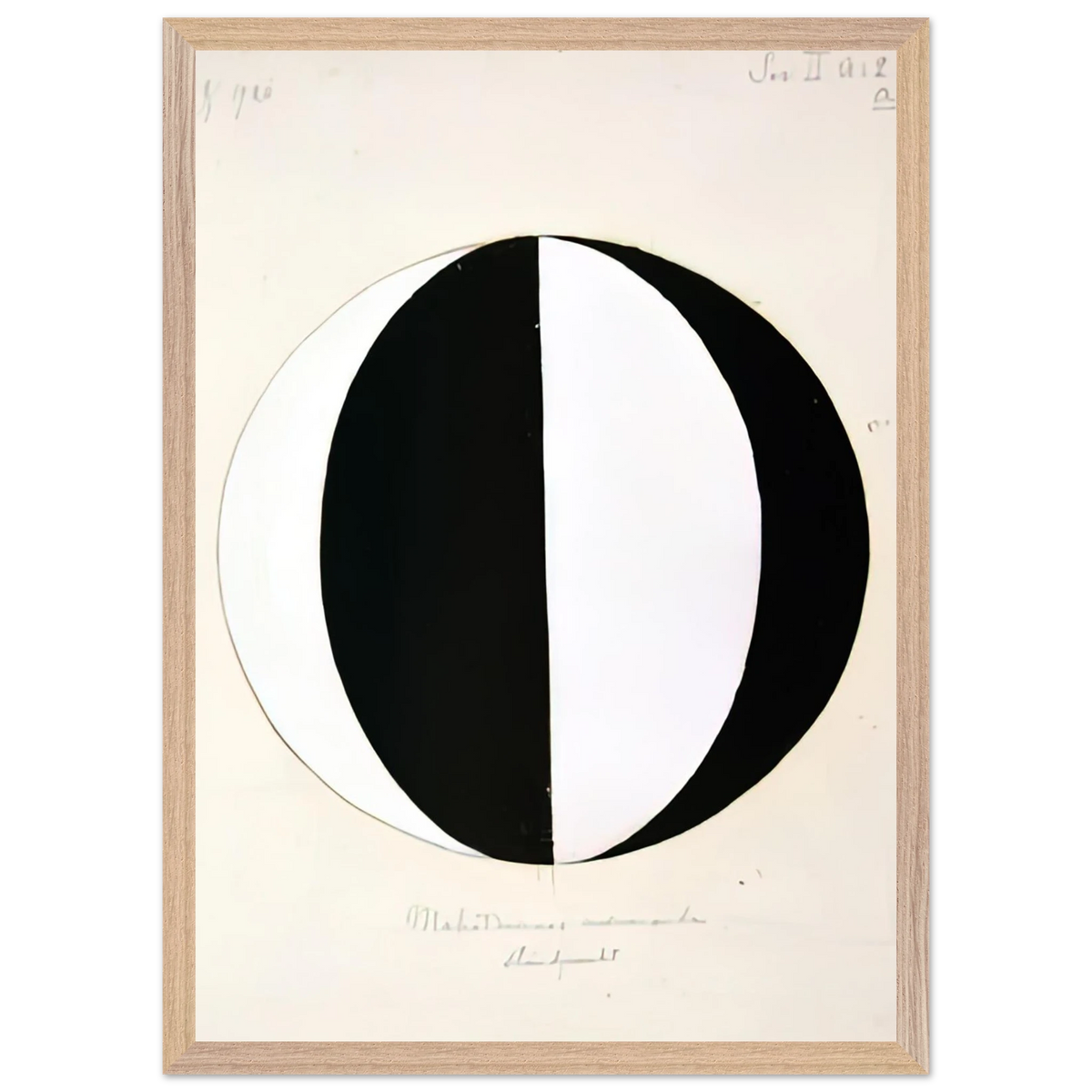 Hilma af Klint - THE MAHATMAS PRESENT STANDING POINT SERIES II NO 2A 1920 Wall art - 50x70 cm / 20x28 inches - Premium Wooden Framed Poster With Fine Art Paper-canvas - White frame