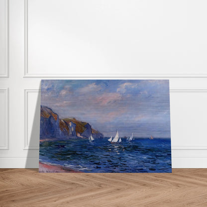 Cliffs and Sailboats at Pourville - claude monet Brushed Aluminum Print - 70x100 cm / 28x40 inches | claude monet Aluminum Print | claude monet Prints