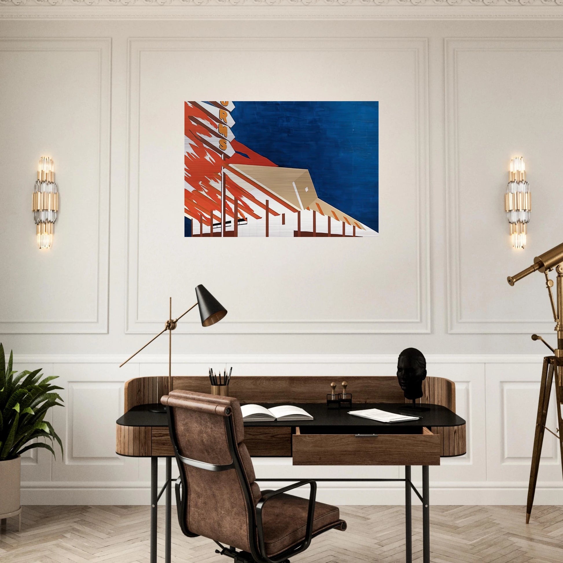 NORMS LA CIENAGA ON FIRE 1964 - Edward Ruscha Brushed Aluminum Print - 70x100 cm / 28x40 inches | Edward Ruscha Aluminum Print | Edward Ruscha Prints