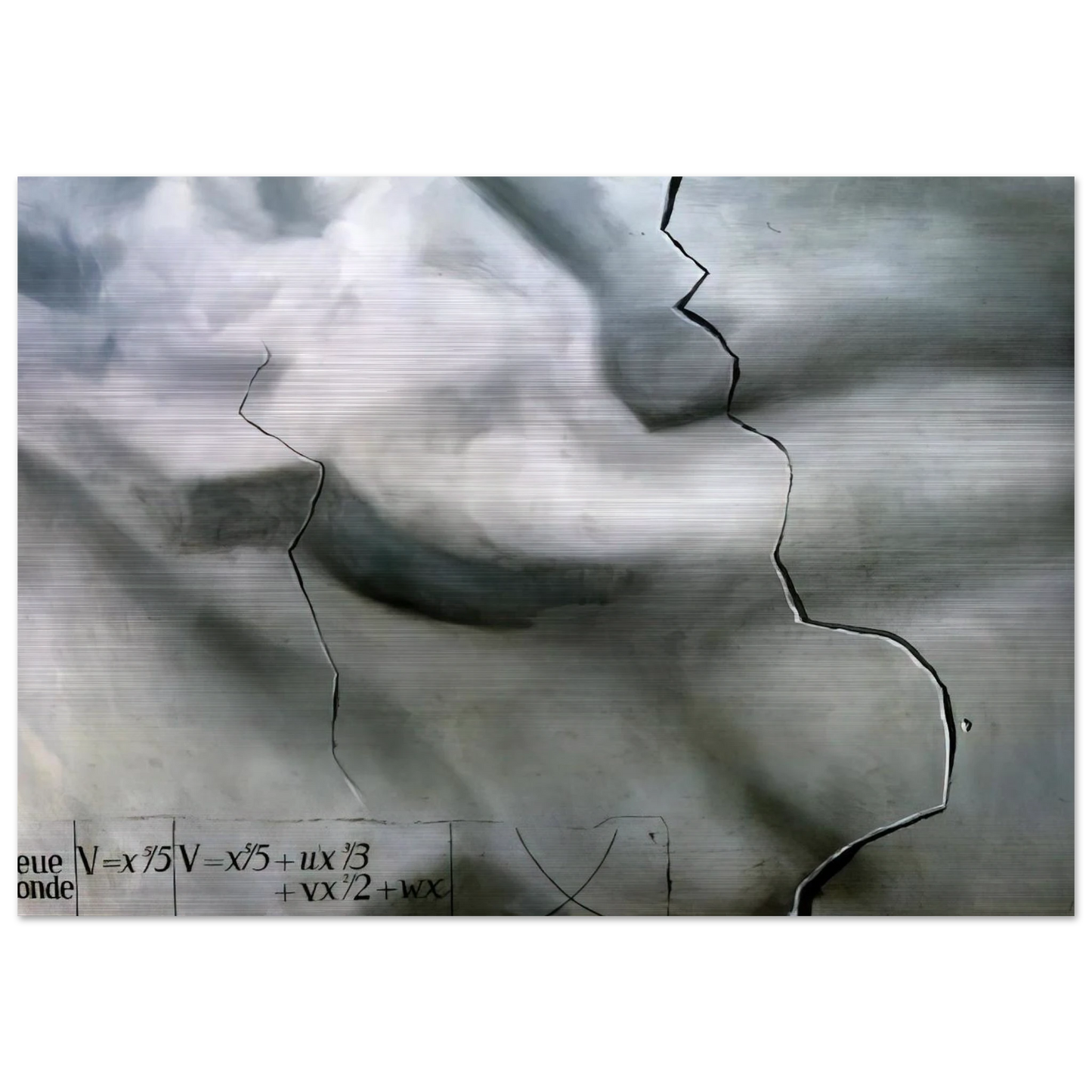 TOPOLOGICAL ABDUCTION OF EUROPE HOMAGE TO RENE THOM - Salvador Dali Brushed Aluminum Print - 70x100 cm / 28x40 inches | Salvador Dali Aluminum Print | Salvador Dali Prints