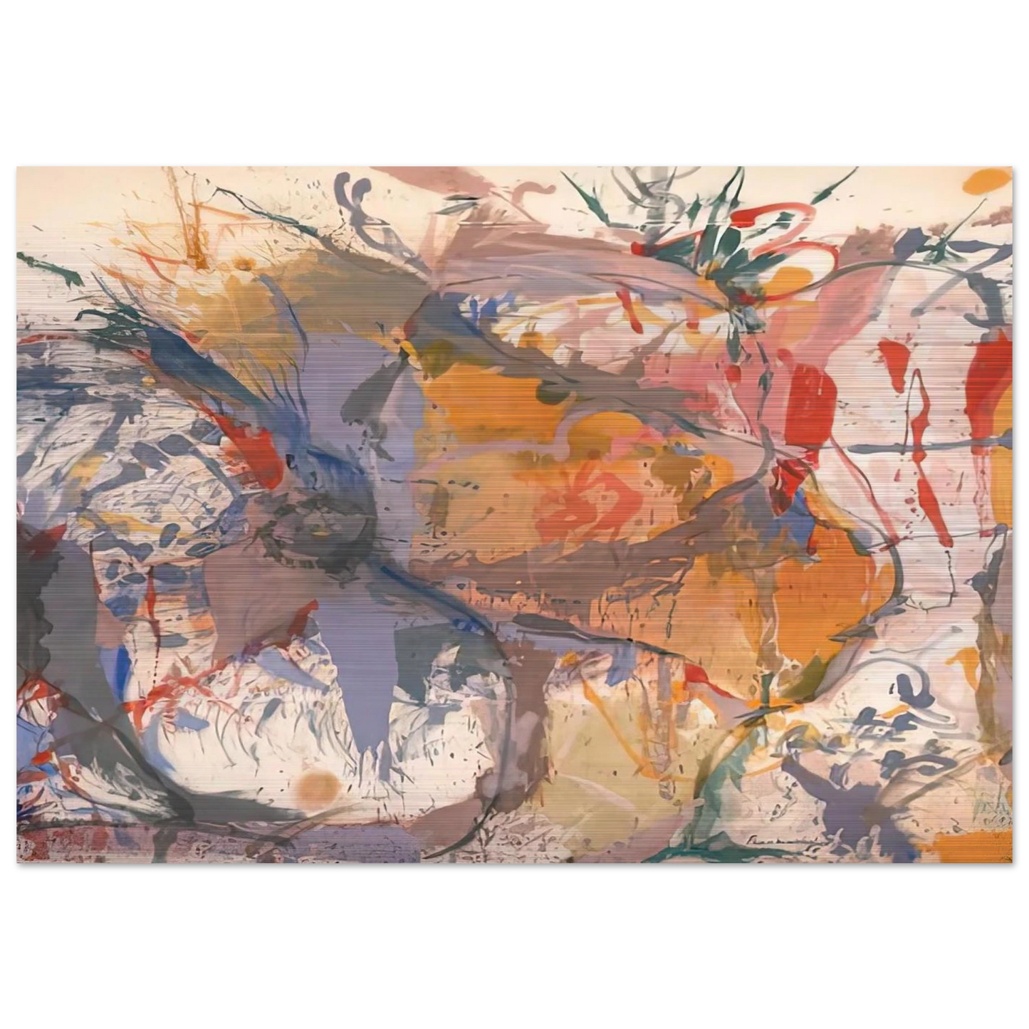 Before the Caves, 1958- - Helen Frankenthaler Brushed Aluminum Print - 70x100 cm / 28x40 inches | Helen Frankenthaler Aluminum Print | Helen Frankenthaler Prints
