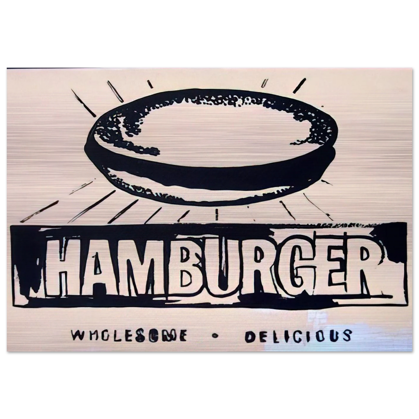 Hamburger  beige  - Andy Warhol Brushed Aluminum Print - 70x100 cm / 28x40 inches | Andy Warhol Aluminum Print | Andy Warhol Prints