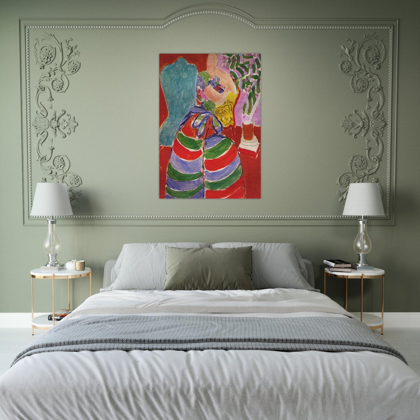THE STRIPED DRESS 1938 - Henri Matisse Brushed Aluminum Print - 70x100 cm / 28x40 inches | Henri Matisse Aluminum Print | Henri Matisse Prints