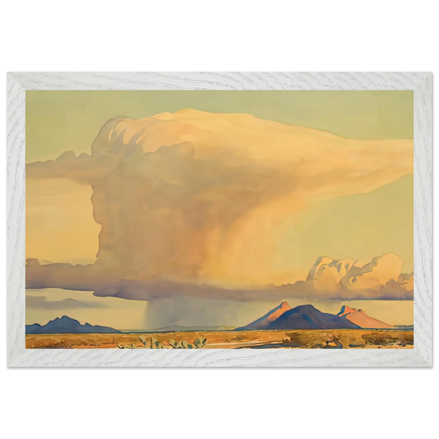 Maynard Dixon - DROUGHT AND DOWNPOUR 1944 Wall art - 60x80 cm / 24x32 Inches - Premium Wooden Framed Poster With Fine Art Paper - White frame